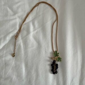 Betsey Johnson Purple Grape Necklace